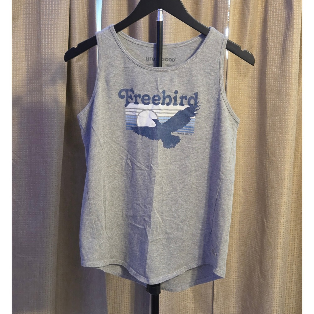 Life Is Good Freebird Eagle Crusher Tank‎ Top Womens Size Small Gray